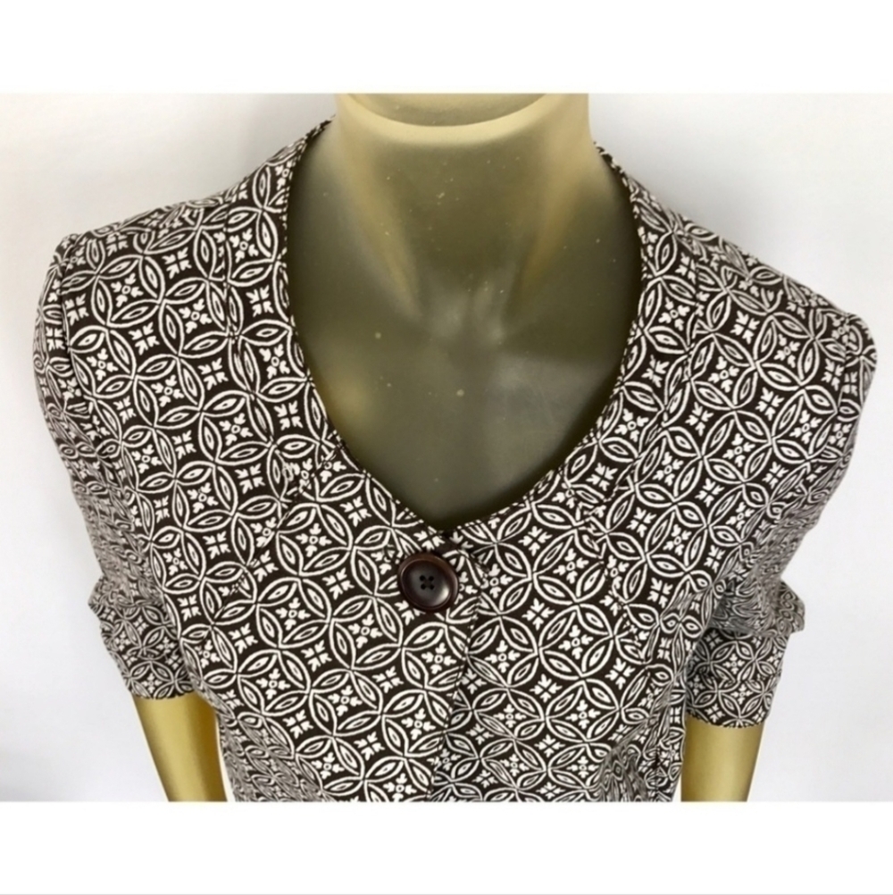 Talbots Brown Off White Single Button Blazer Stre… - image 6